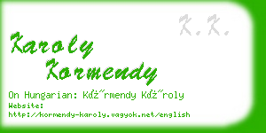 karoly kormendy business card